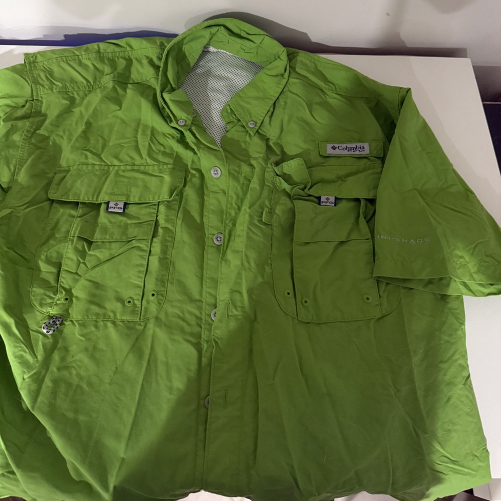Columbia Lime Green Outdoor Shirt